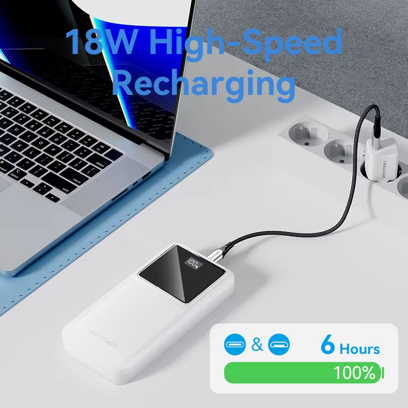 Power Bank 20000Mah with 22.5W PD Fast Charging Powerbank Portable Battery Charger for Iphone 15 14 13 12 Pro Max Xiaomi