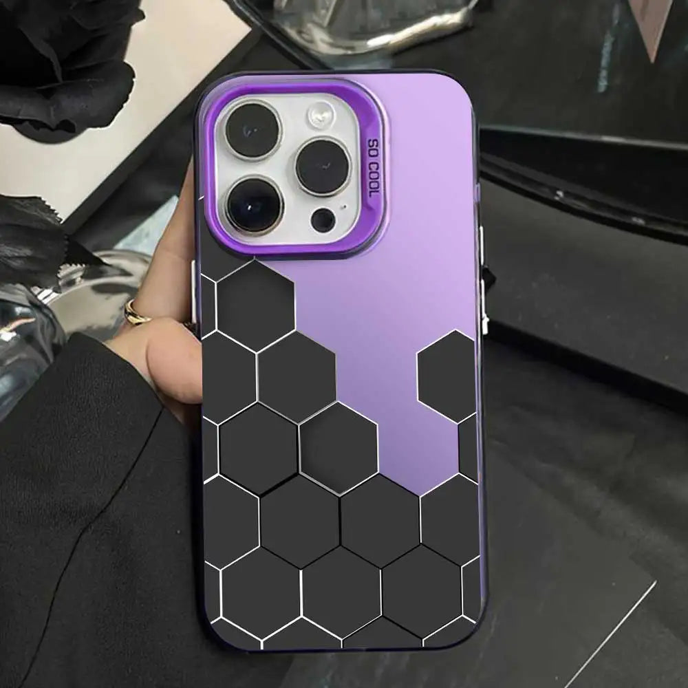 Case for Iphone 16 15 14 13 12 11 Pro Max 16 plus 15+ 14+ X XS Max XR 7 8 plus SE 2020 2022 2023 Silver IMD Phone Cover Casing