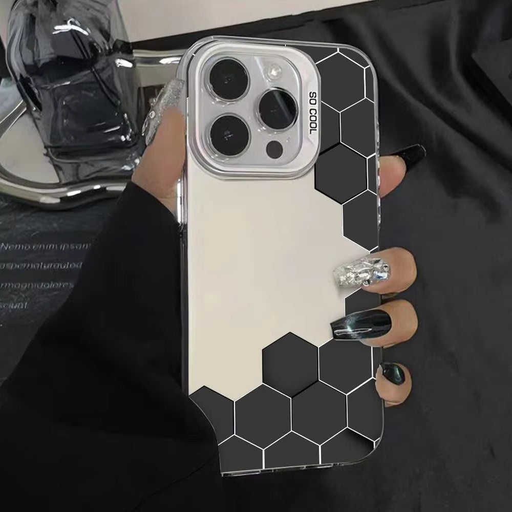 Case for Iphone 16 15 14 13 12 11 Pro Max 16 plus 15+ 14+ X XS Max XR 7 8 plus SE 2020 2022 2023 Silver IMD Phone Cover Casing