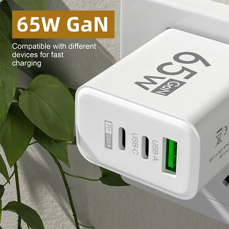 65W GaN USB Type-C & PD 3.0 Fast Charger