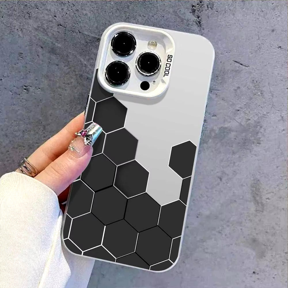 Case for Iphone 16 15 14 13 12 11 Pro Max 16 plus 15+ 14+ X XS Max XR 7 8 plus SE 2020 2022 2023 Silver IMD Phone Cover Casing