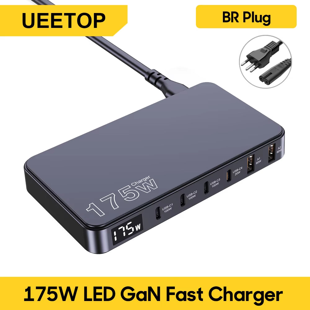 175W Desktop GaN Fast Charger 6-Port