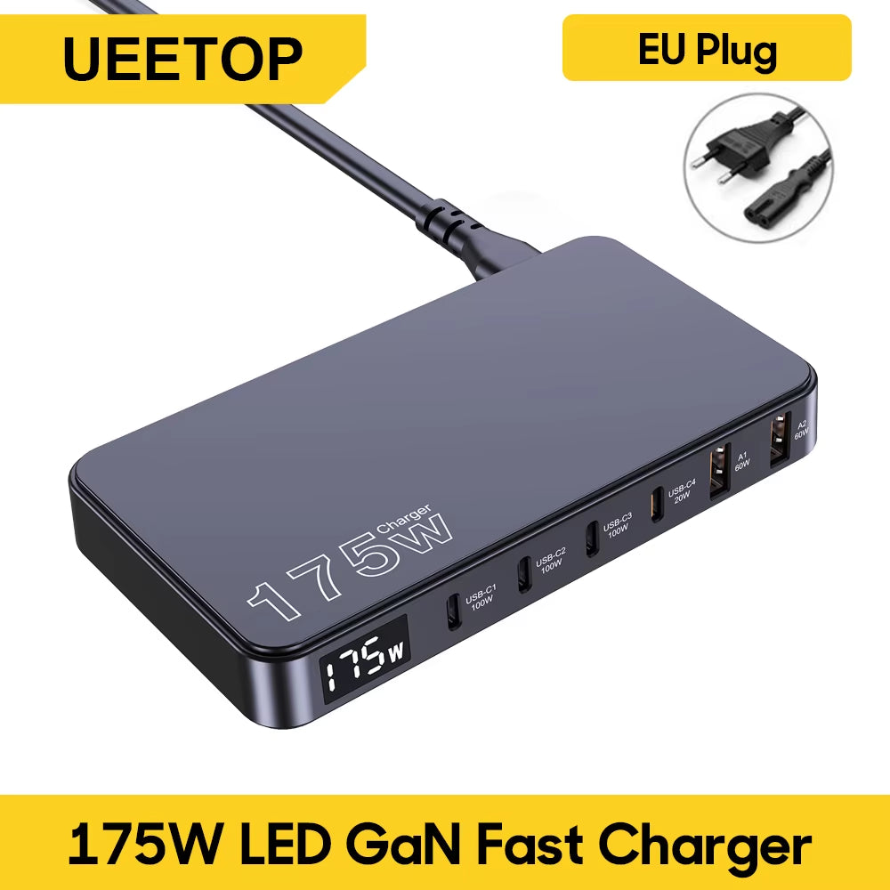 175W Desktop GaN Fast Charger 6-Port