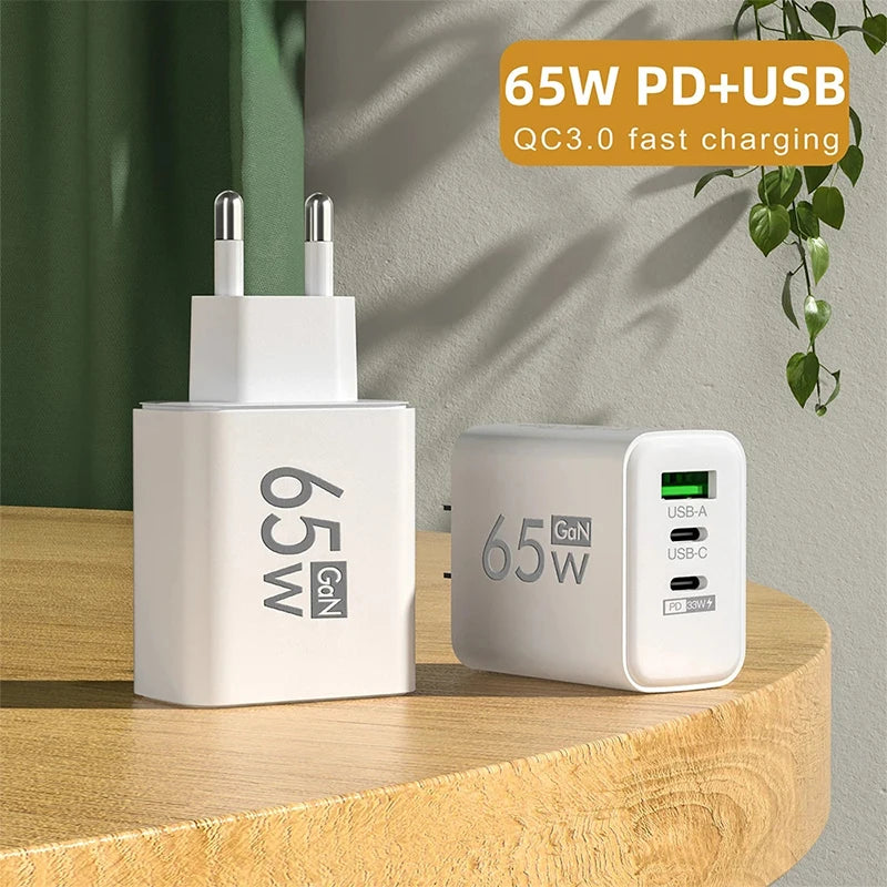 65W GaN USB Type-C & PD 3.0 Fast Charger