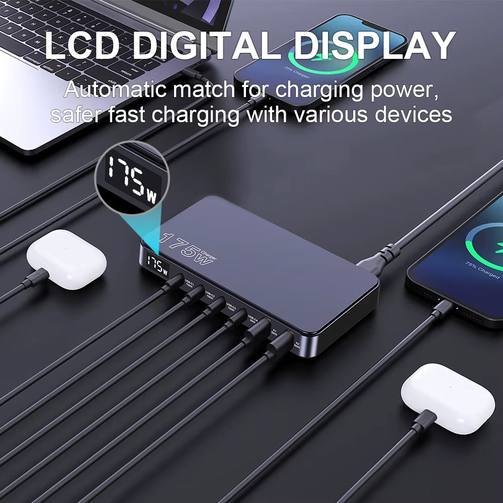 175W Desktop GaN Fast Charger 6-Port