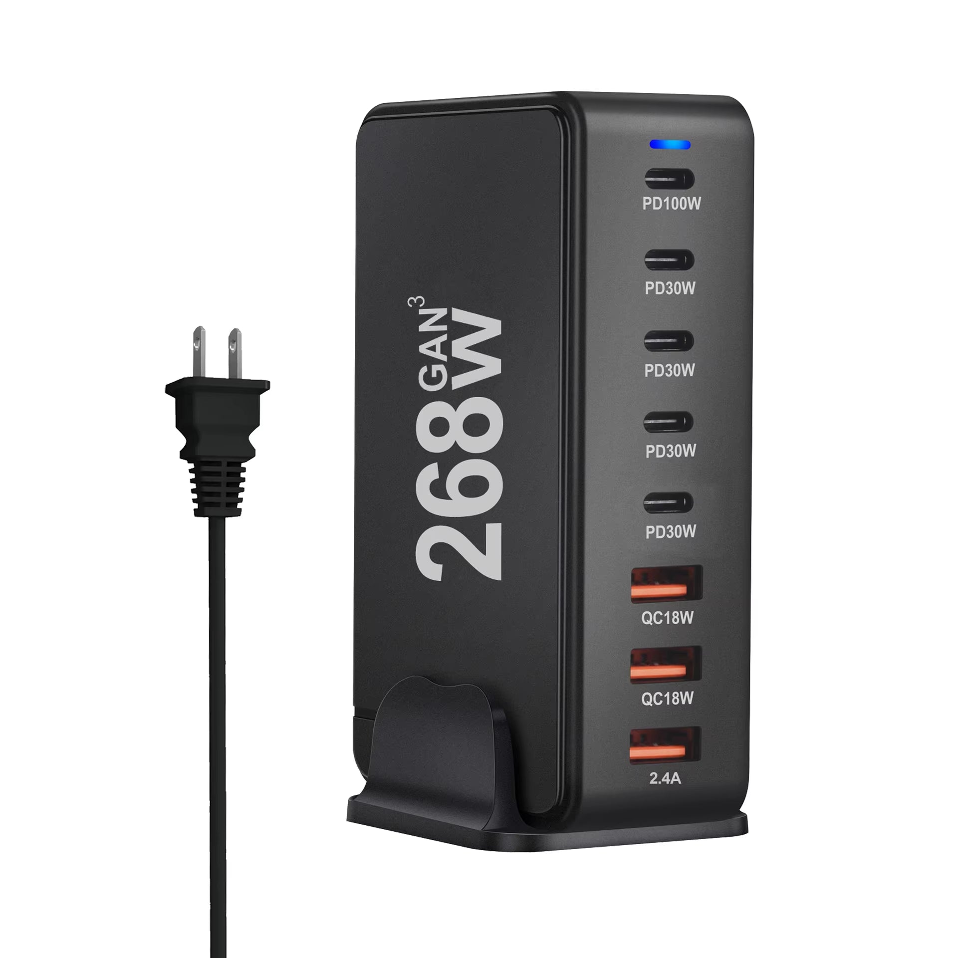 268W Desktop GaN Fast Charger 8-Port