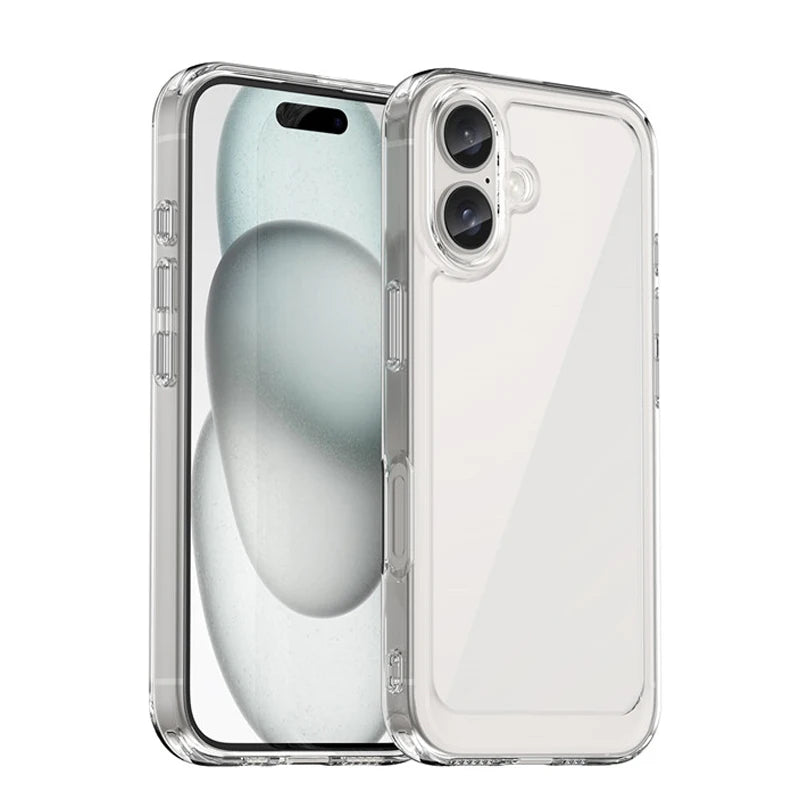 For Iphone 16 Case Iphone 16 plus Pro Max Cover Luxury Clear PC Shockproof Silicone Protective Phone Back Cover for Iphone 16