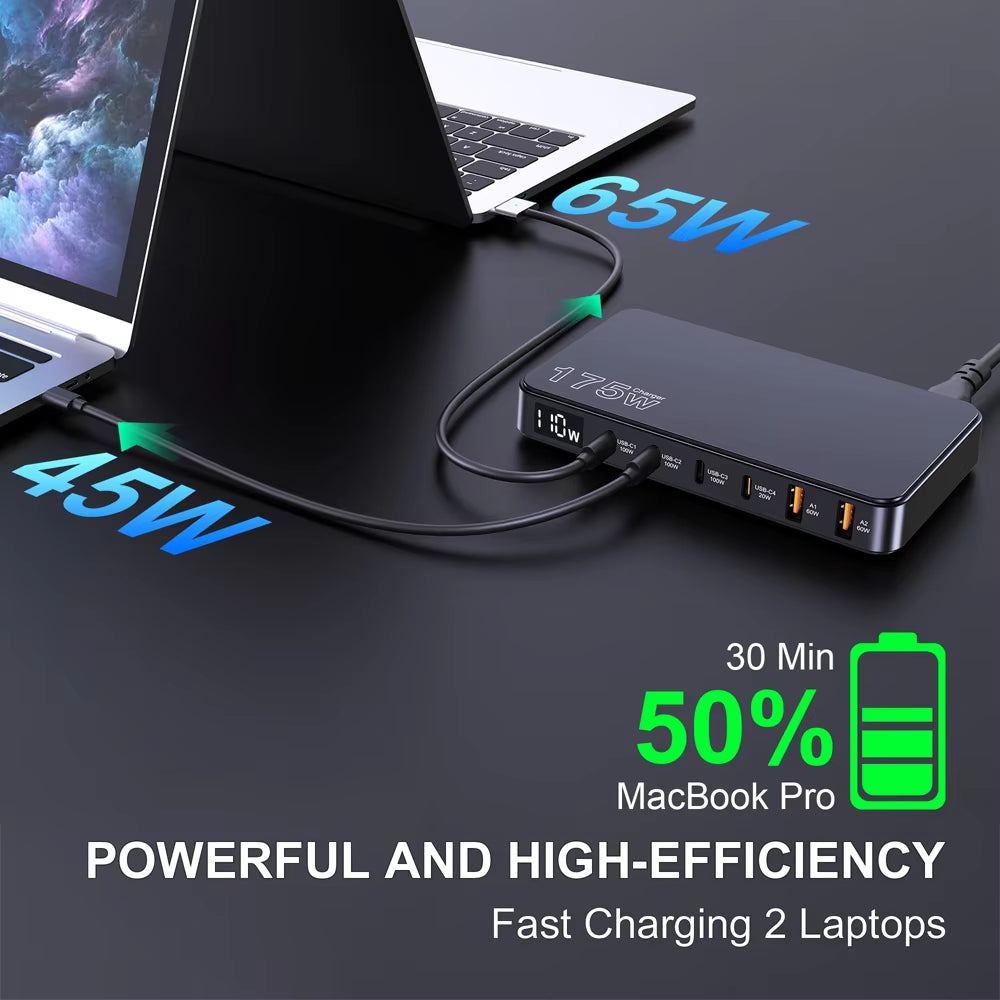 175W Desktop GaN Fast Charger 6-Port